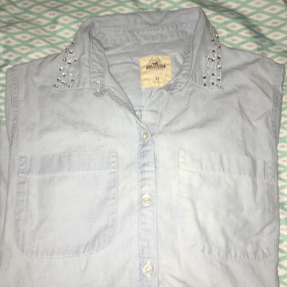 Button down long sleeved denim shirt Hollister